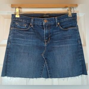 J Brand size 29 waist High Rise Denim Jean stretch mini short Skirt dark wash